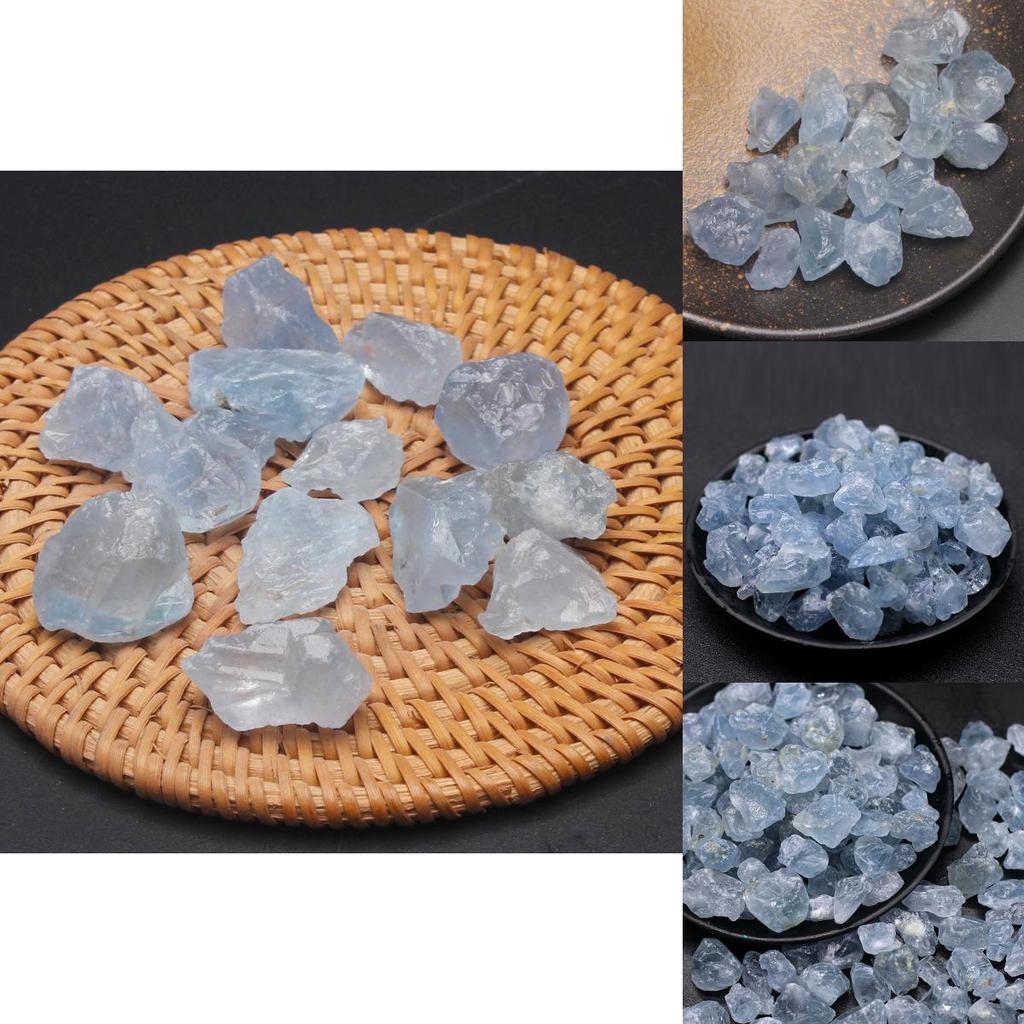 Beautiful Natural Blue Celestite Mineral Quartz Crystal Rough Stone For Decorative Collections