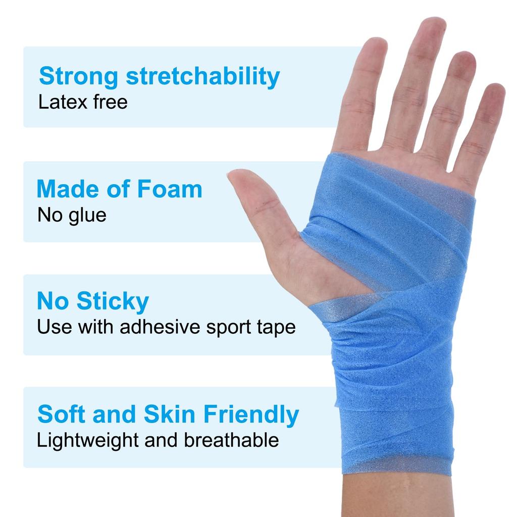PATIKIL Foam Athletic X 30 4 for and White Pre-Wrap Tape, 2.75" Yards, Rolls, Non-Adhesive Pre-Wrap Headbands, Hair, Soccer, Sports, Wrist, Elbow,