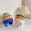Winter Baby Knitted Hat Korean Striped Rainbow Children's Hats Toddlers Colorful Children's Warm Ear Protection Hats for Boys and Girls.