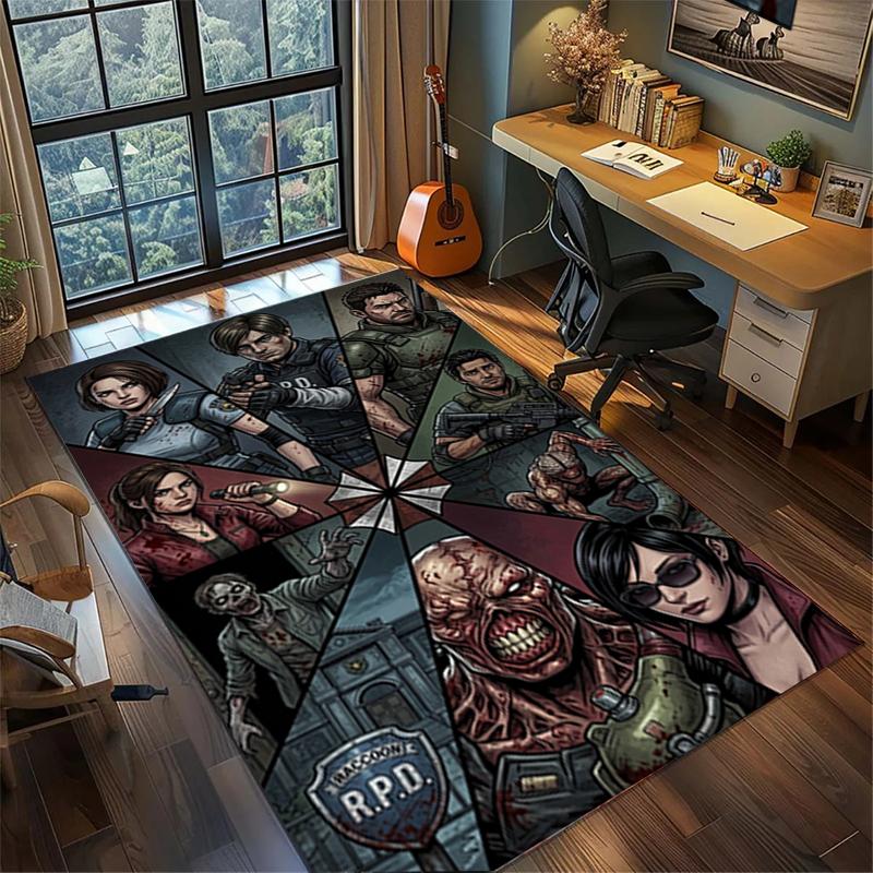 "Resident Evil" Large Area Rug Carpet Non Slip Washable Floor Mat Gamer Room Bedroom Home Decor—kwq75