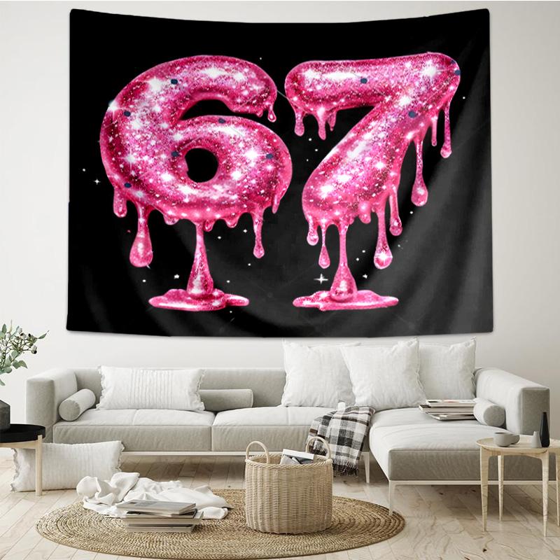 Royal Hands Holding Number 67 Tapestry Hanging for Bedroom,Livingroom, Playroom,Decor Art Room Wall Tapestry Holiday and Birthday Gifts