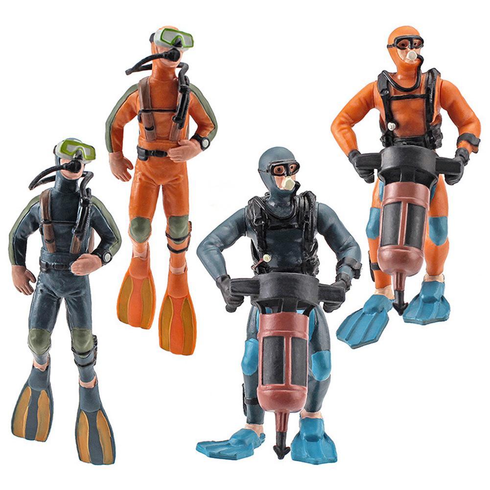 Plastic Seabed Exploration Diver Doll Scene Decoration Toys Miniature Oceans Scene Model Diver Action Figures Toys