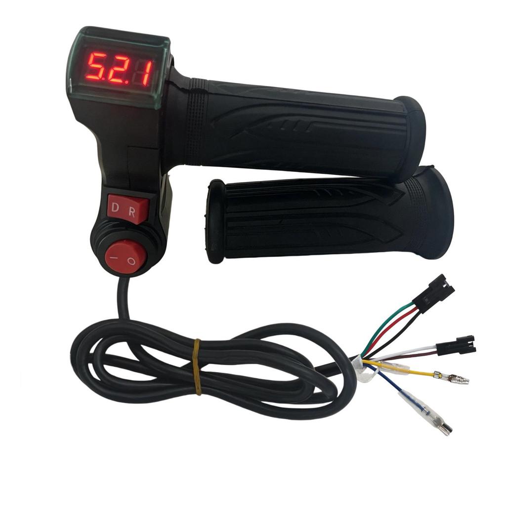 Red Screen Electric Scooter Throttle with Handlebar Grip and Reverse DR Voltage Display