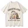 Grönland ist nicht zu verkaufen T-Shirt Lieber Grönland Tier Cartoon Print Kleidung Bequemes Baumwolle Lässiges Kurzarm Unisex T-Shirt