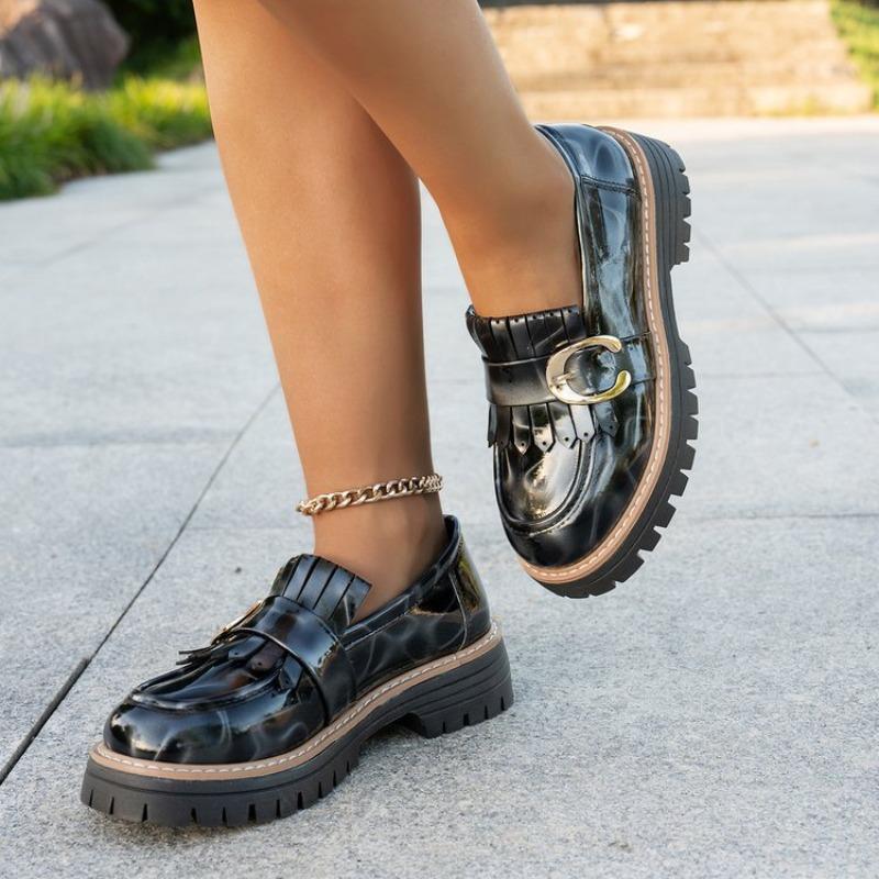 Nowe Wiosenne i Jesienne Casualowe Buty Damskie Scrub w Dużym Rozmiarze Gruba Platforma Retro