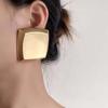 Stainless Steel Gold Color Square Stud Earrings For Women Exaggerated Metal Large Geometric Piercing Earrings Jewelry Gifts