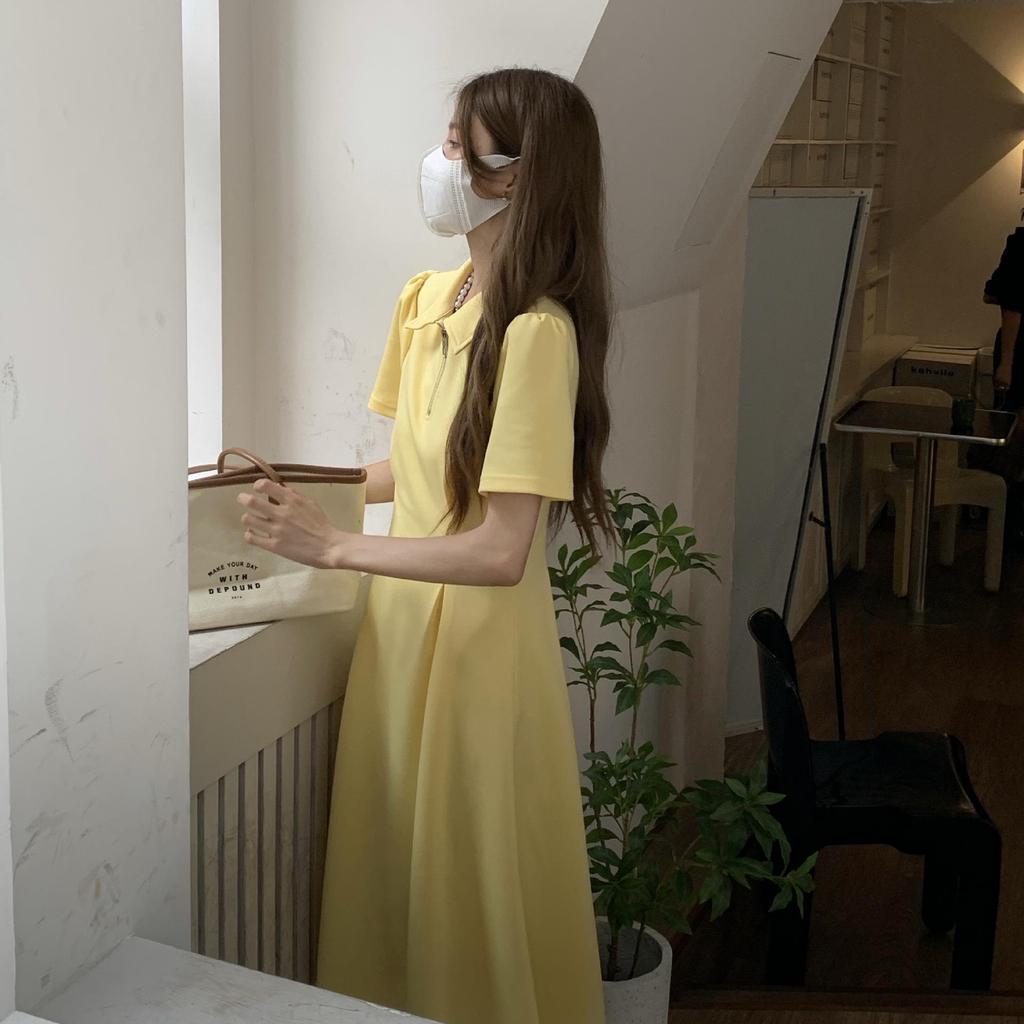 2023 Summer Trendy Plus Size Polo Collar Zipper Dress for Women