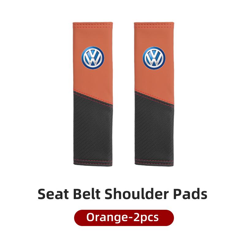 LEG1 Car Seat Belt Cover Safety Belt Two-colour Splicing Shoulder Protection Pads For VW Tiguan CC Jetta Polo Passat T-ROC Touareg