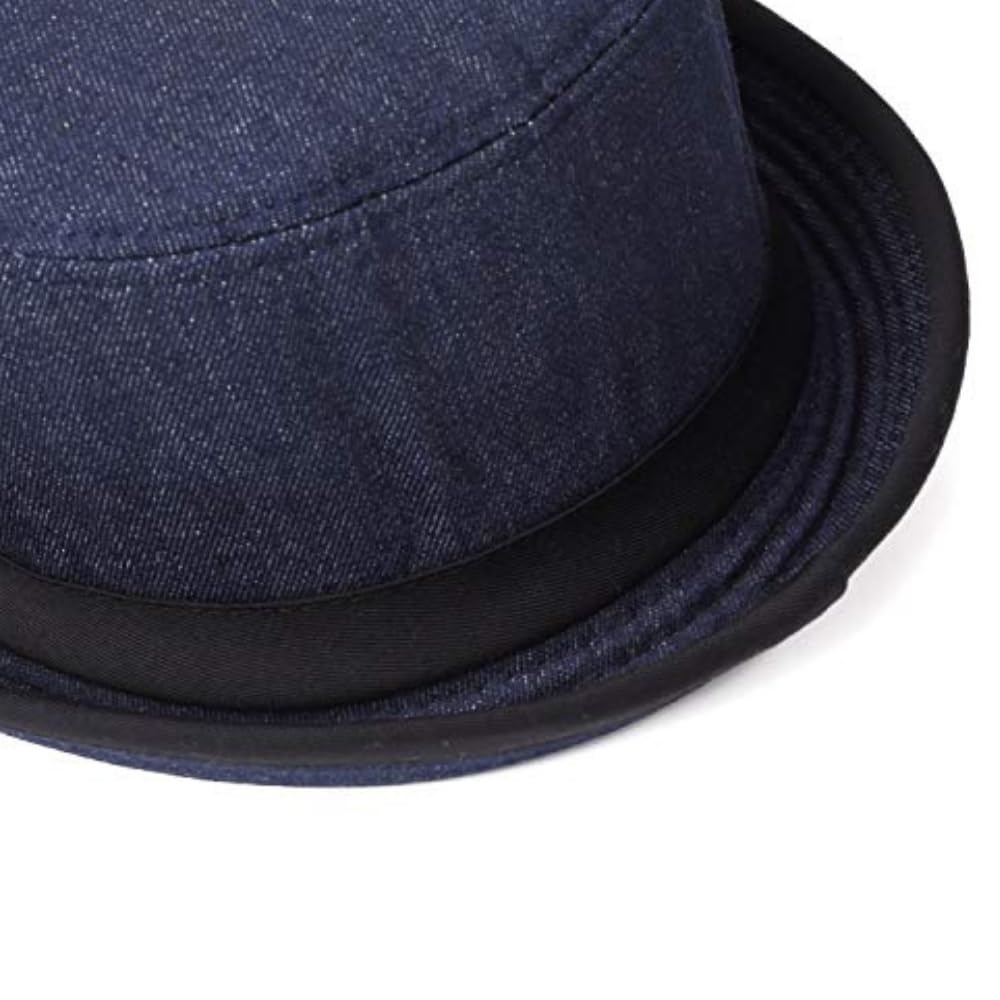 Melco Plus Size 62cm Pork Pie Bucket Denim Made In Korea Men's Hat, Material, (Navy)