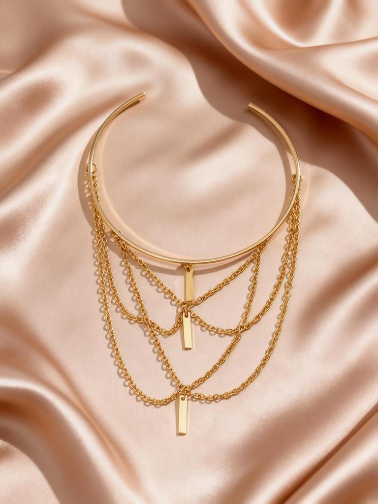 Gold Plated Open Upper Arm Bracelet for Women Multilayer Rectangle Charm Tassel Armband Cuff Bangle Boho Jewelry Party Summer