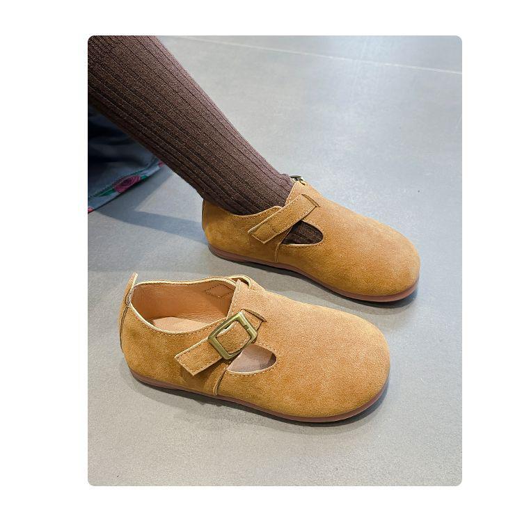 2025 Autumn Kids' Leather Shoes: Retro Korean Style, Soft Sole, Non-slip for Boys & Girls