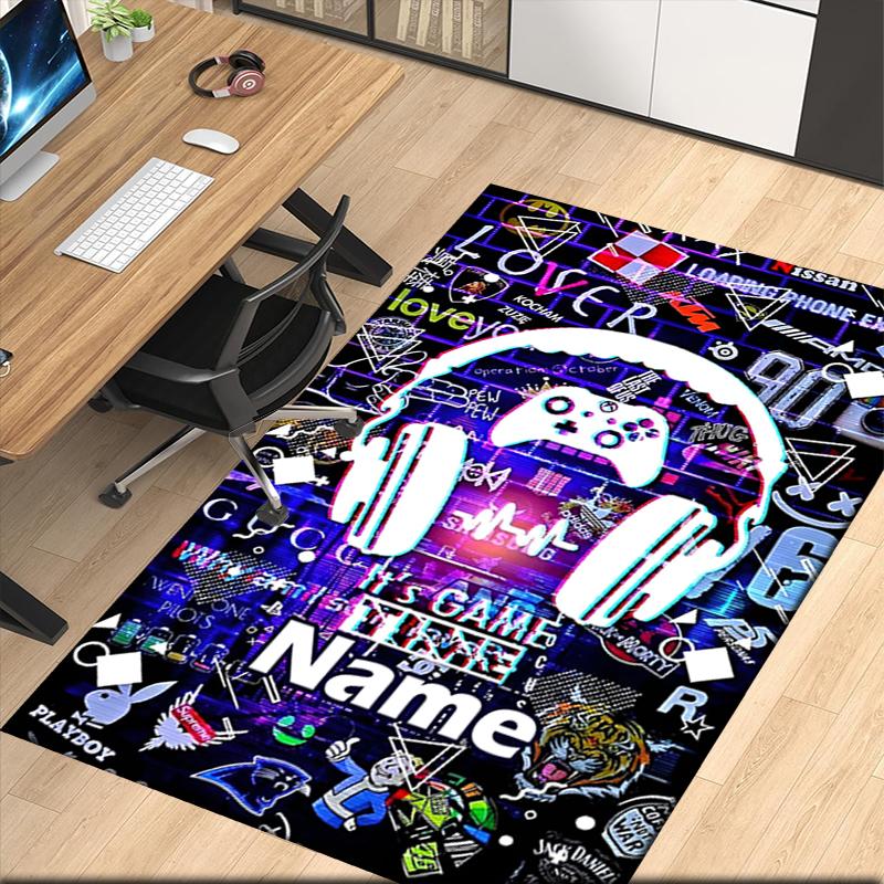Tappeto Stampato con Controller di Gioco Personalizzato, per Sedia da Ufficio Soggiorno Camera da Letto Cucina Decorazioni Regali.