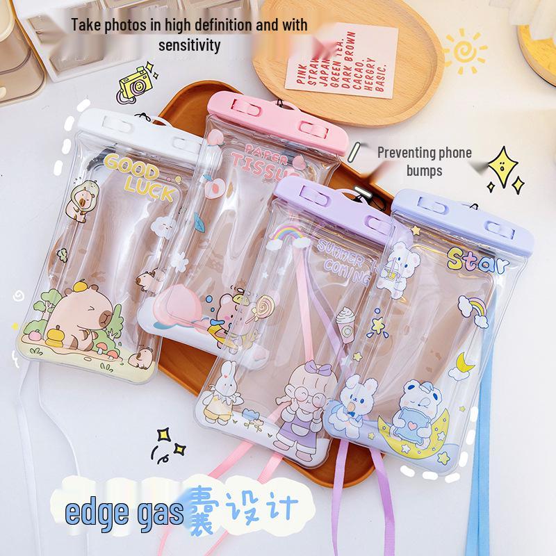 Cartoon Airbag Wasserdichte Handyhülle - Niedliche, transparente Touchscreen-Hülle zum Schwimmen & Rafting