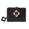 HASHIBAMI Flower Buckle Half Wallet Ha-2407-500 Black