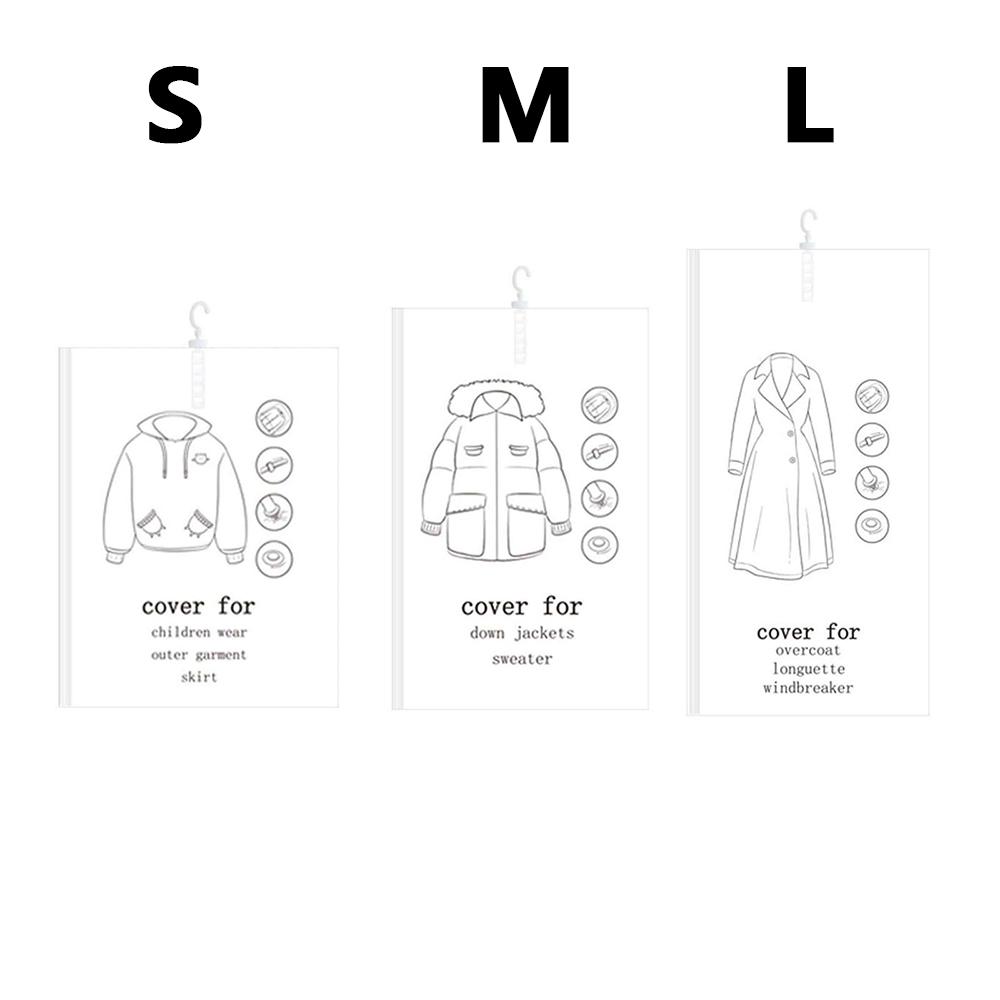 Reusable Hanging Vacuum Storage Bags for Clothes, Coats, Jackets, Hanging Compressible Storage Bag Space Saver Bags Organizer