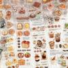 3 Sheets/pack Bread Ice Cream And Coffee Stickers Yummy Food Transparent PET Stickers for Scrapbooking Embellishments