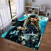 Pirate-Themed Carpet with Sword1Braided Hair1and Ocean Background Design Suitable for Use As an Anti-slip1 For1room and Bedroom Sofas