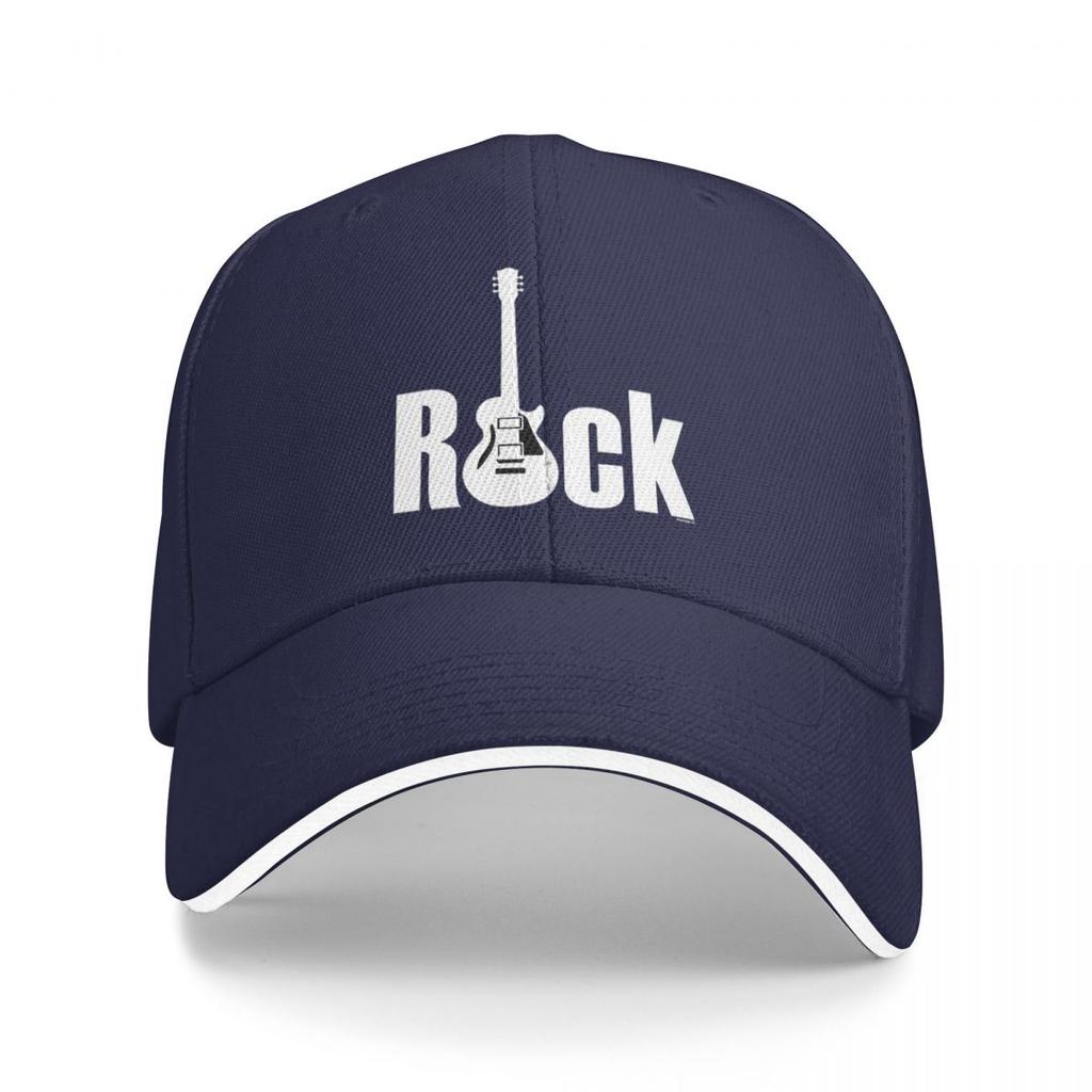 Rock Logo With Guitar Baseball Caps Snapback Baseball Hats Breathable Casual Casquette Outdoor Unisex