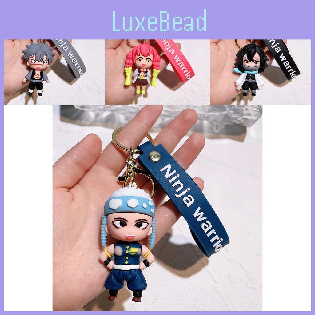 Adorable Demon Slayer Keychain Couples Gift Plastic Key Ring For Bags And Cars