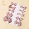 Korean Handmade Pink Bow Hair Clips for Girls