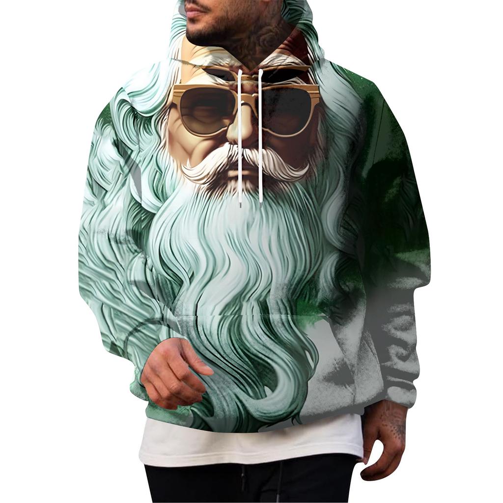 Pánská mikina s potiskem na zádech Módní mikina s kapucí Zimní top Chlapecké mikiny Módní