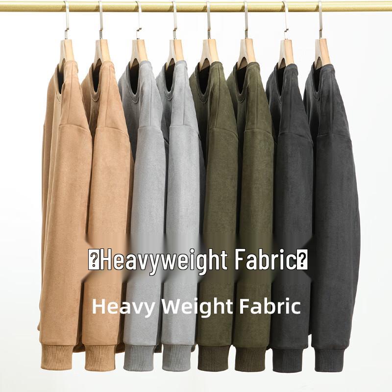 MINISO Men's Suede Round Neck Sweatshirt