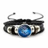 Stunning Zodiac Time Gem Leather Bracelet Handmade Multi-layer Beaded Accessory