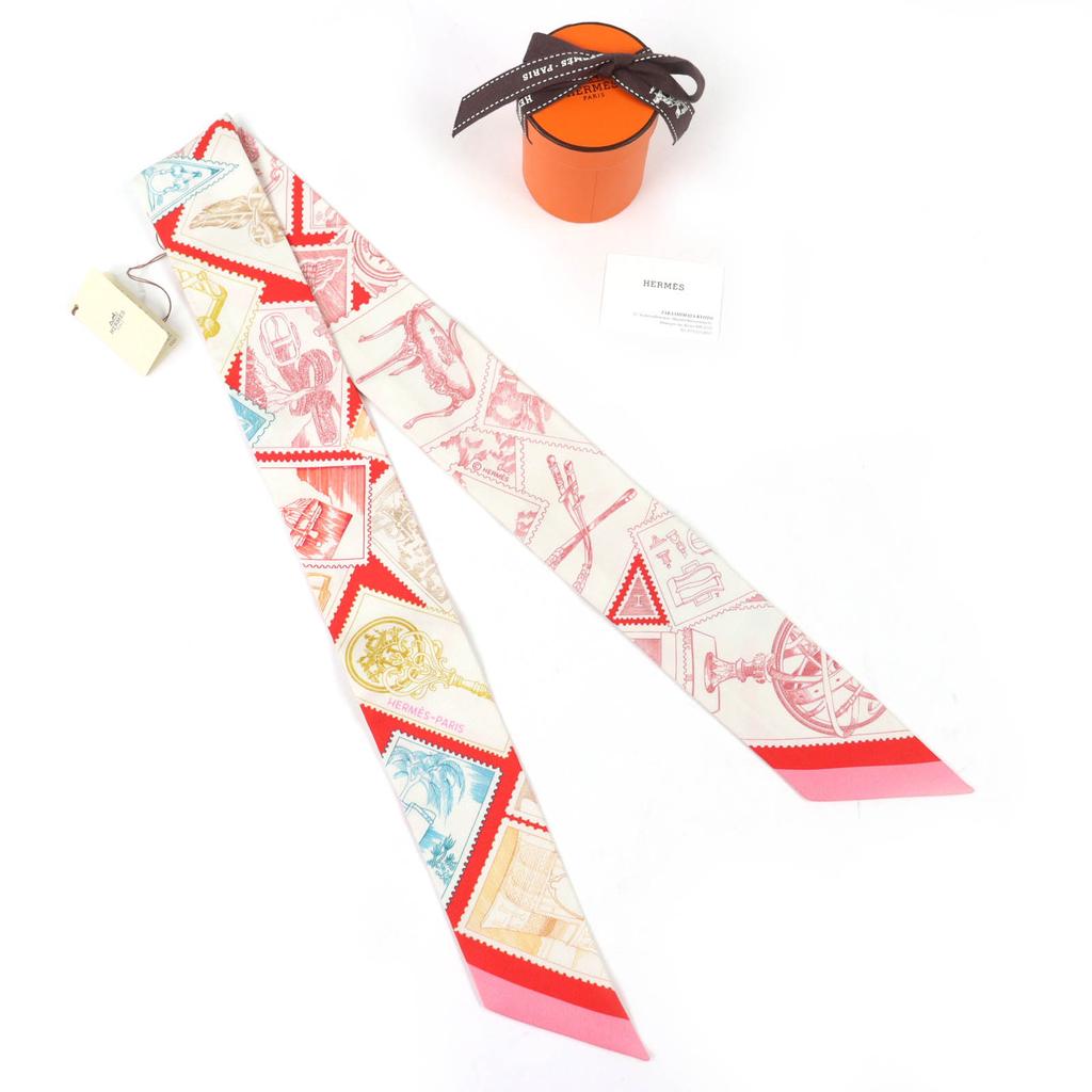 Pristine HERMES scarf Twilly Faubourg's stamp enthusiast silk Women H064205S Used