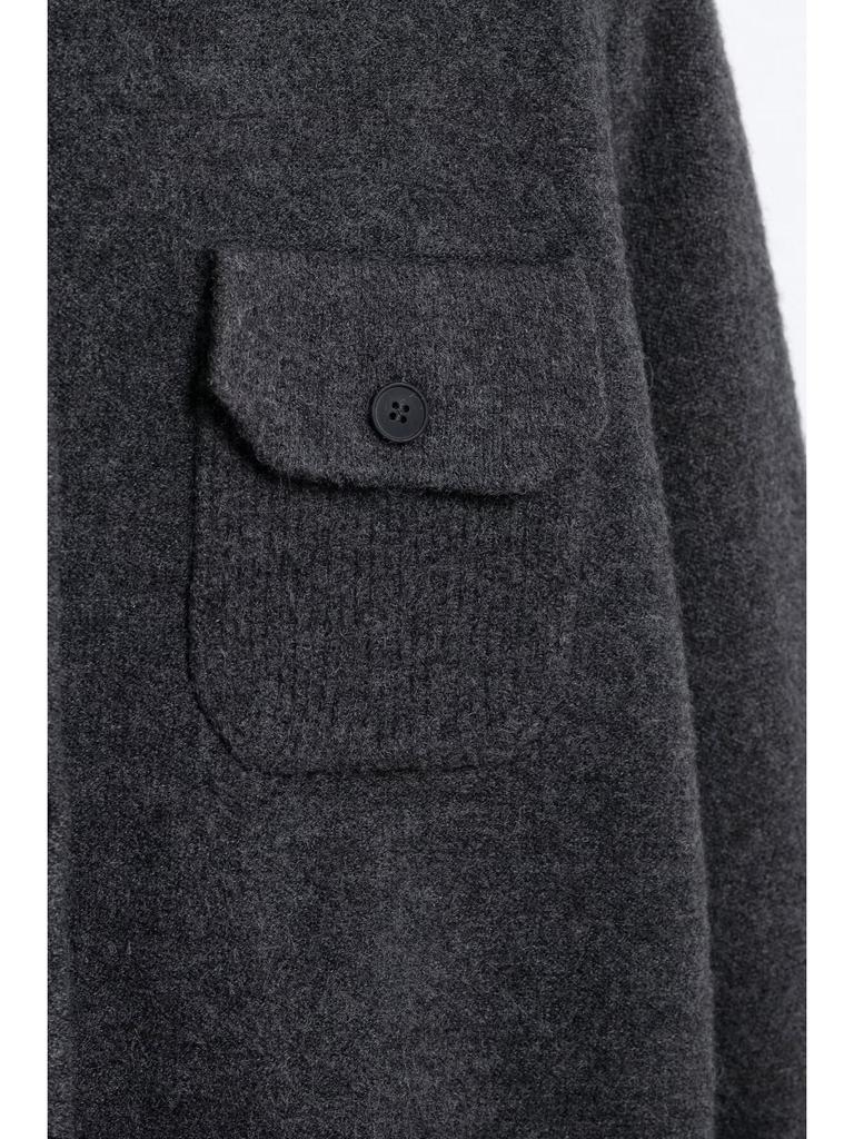 Women's Spring Polo Collar Single-Breasted Knit Cardigan Coat with Pockets