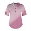 Fashionable Women's Loose Summer V-Neck Button-Down Short Sleeve Casual Dressy Top