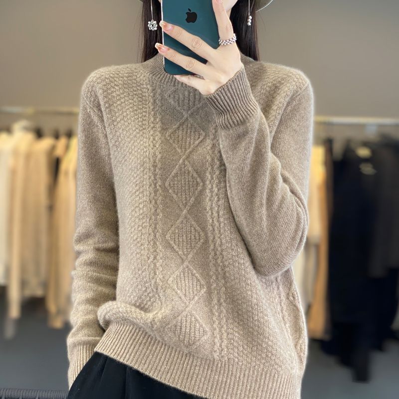 Solid Mock Neck Sweater, Casual Long Sleeve Sweater for Fall & Winter, Women's Plus Size Clothing