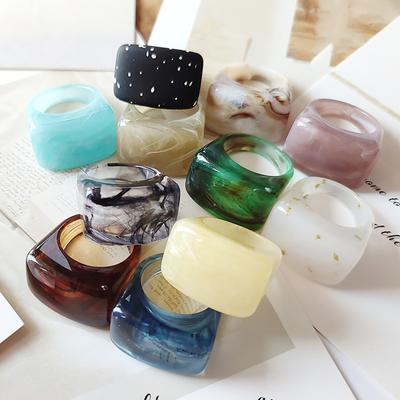 Acryl Geometrische Unregelmäßige Ringe Transparent Harz Bunte Ring Für Frauen Männer Trendy Schmuck Geschenke Zubehör