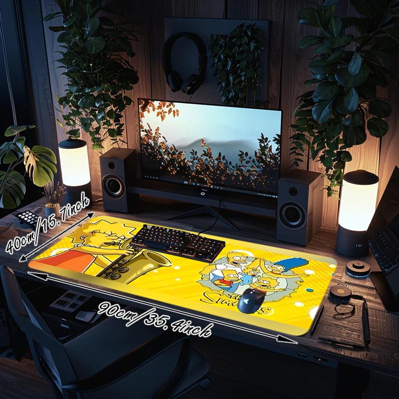 1Pc Simpsons Band Performance Gaming Mouse Pad Keyboard Desk Mat Non-slip Rubber Lock Edge Waterproof Computer Mousepad for Office Home Decor Y110