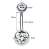1PC Surgical Steel Crystal Belly Button Piercings 14G Heart Belly Piercing CZ Navel Ring Nombril Belly Rings Sexy Women Jewelry