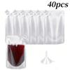 20/40Pcs Drinking Pouch Bags Portable Plastic Transparent Drink Bag for Milk Tea Beverage Juice Liquid Storage Party Drinkware