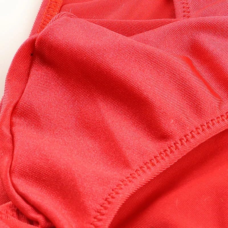 La Pomme Bikini Made of ESPA 3D Pouch Secure Made In Red Men's Full-Back Shorts, Fabric, Glossy, Style, Fit, Japan, 618142,