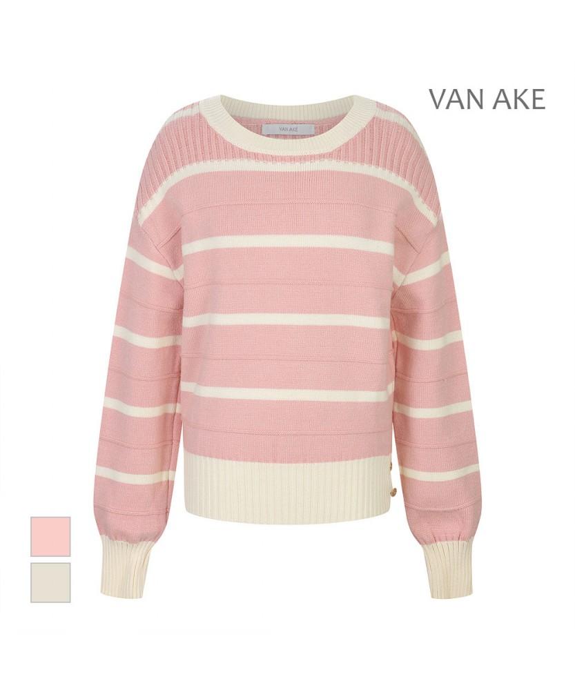 VANAKE Line Pattern Round Neck Knit_Vb42Ktq306Z