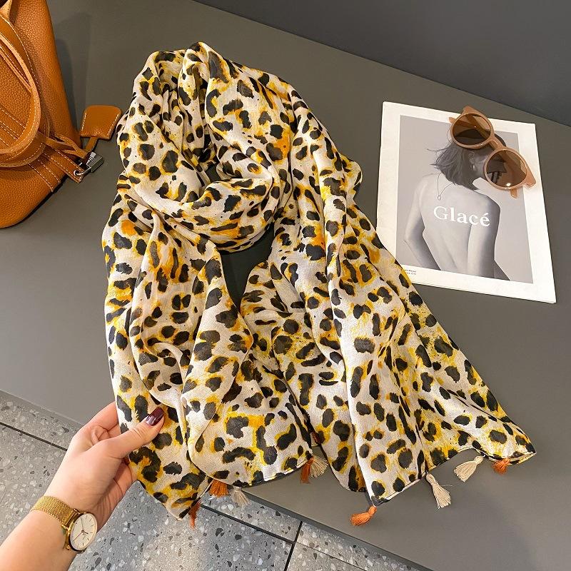 Spain Luxury Fashion Floral Dot Tassel Viscose Shawl Scarf High Quality Wrap Thin Pashmina Stole Bufandas Muslim Hijab 180*90Cm