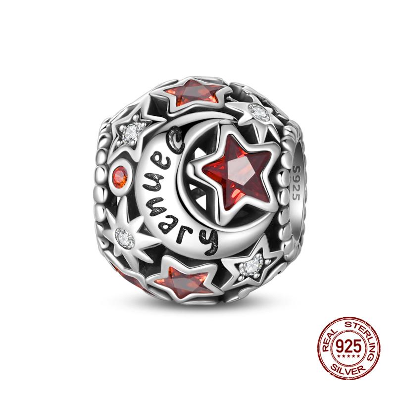 New In 12 Birthstones Beautiful Charms Beads Fits 3Mm Original Bracelet Copper Women Necklace Diy Charms Fine Jewelry Gifts