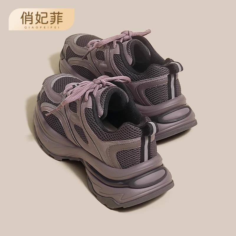 

Sports women s shoes autumn thick-soled color matching shoes velvet lace-up casual shoes versatile running women s shoes 35 чорний