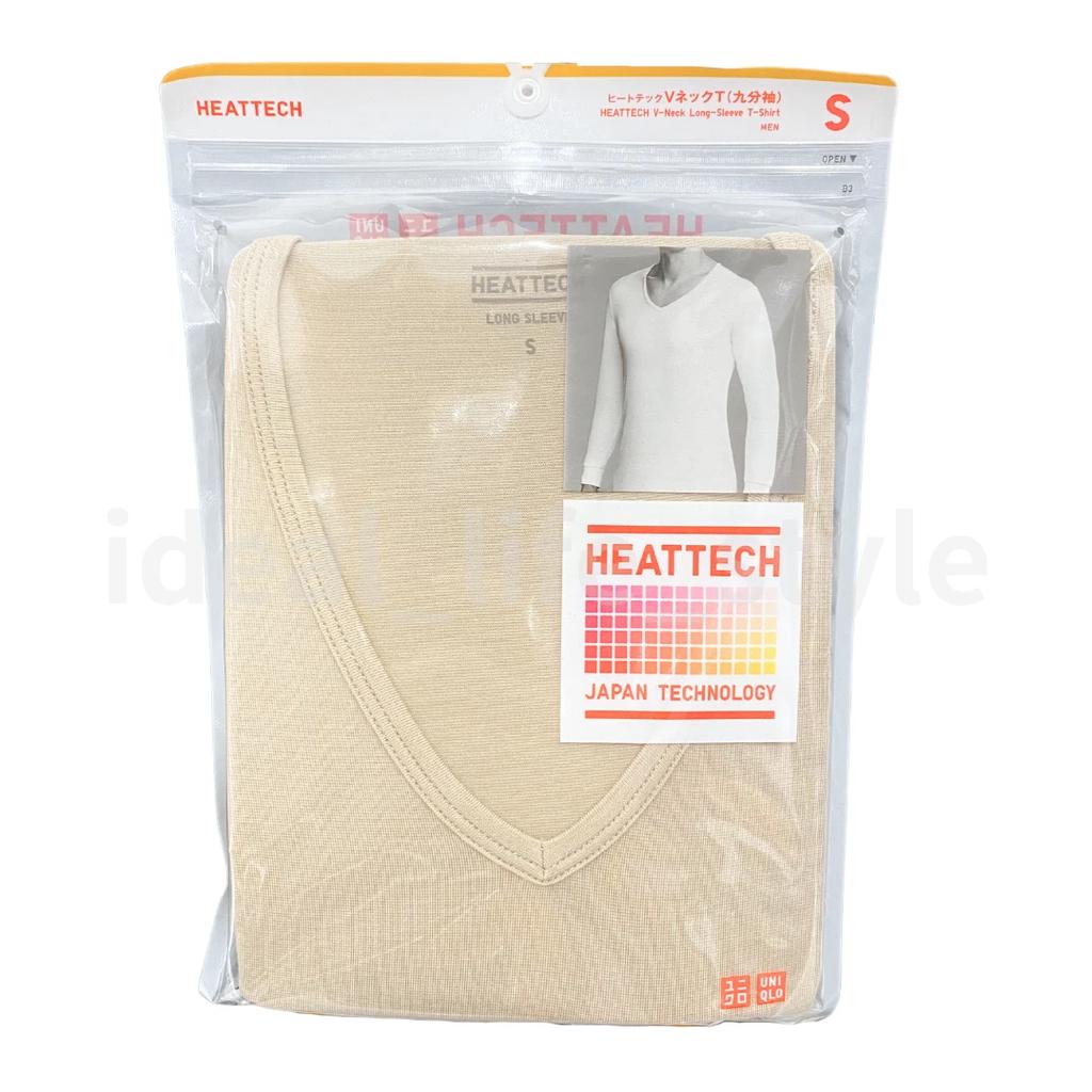 Uniqlo חולצת טי HEATTECH עם צווארון V ושרוולים ארוכים S-4XL שרוולים 9/10 גברים 479440 חדשה עם תג
