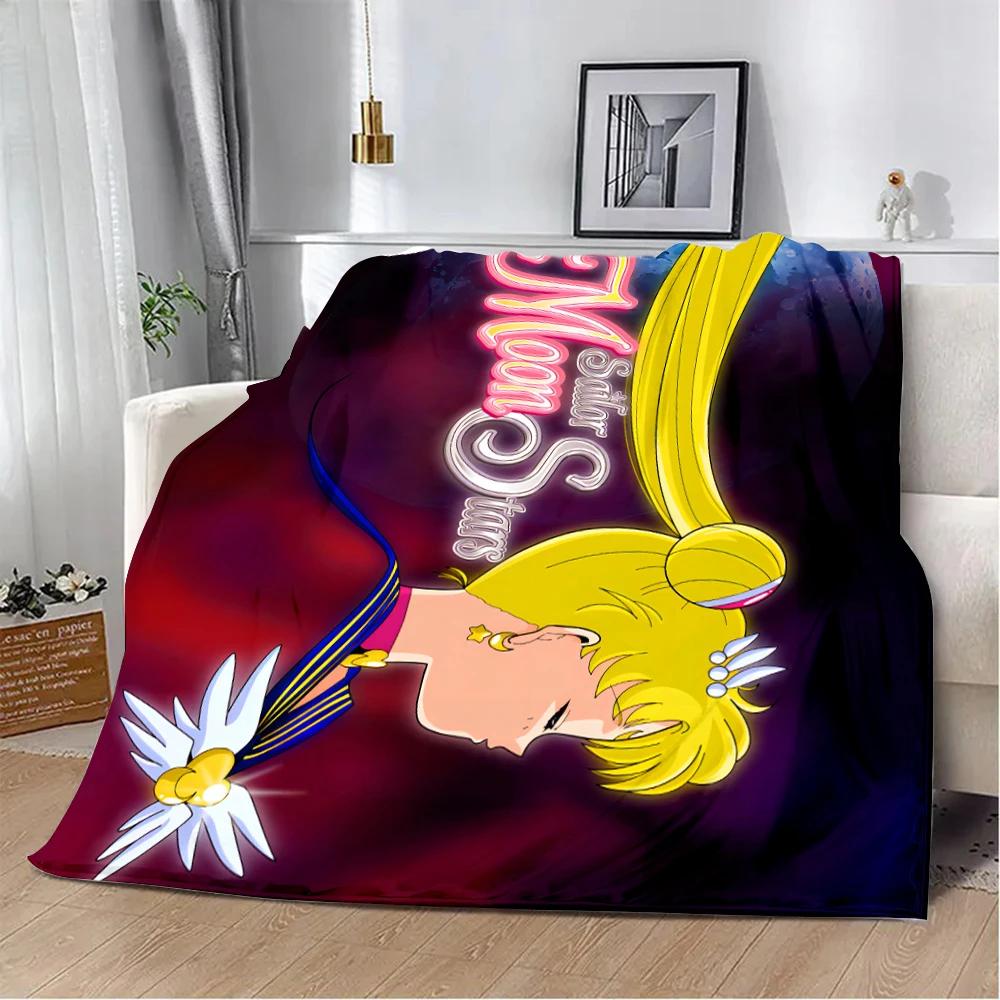 Anime Sailor Moons Printed Blanket Picnic Blankets Warm Blanket Soft and Comfortable Blanket Home Travel Birthday Gift