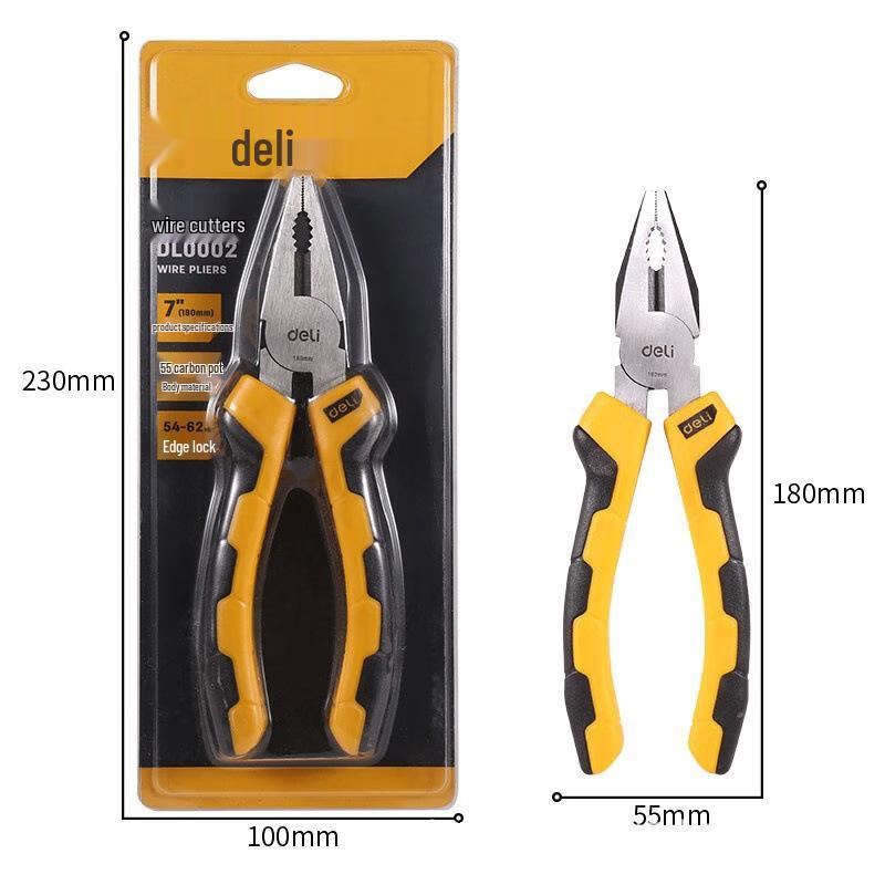 Плоскогубцы-кусачки Deli Tools, 6 дюймов, с пластиковой ручкой, из высокоуглеродистой стали, Нет. 55