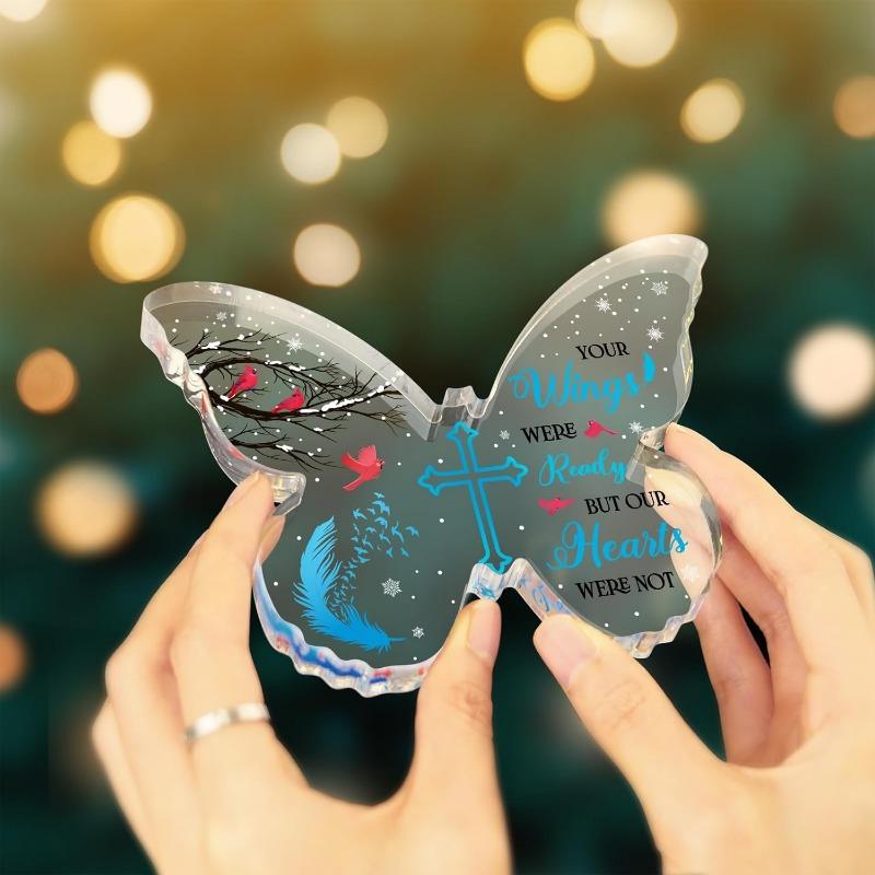 Red Cardinal & Butterfly Memorial - Sympathy Centerpiece for Loss of Mother or Father