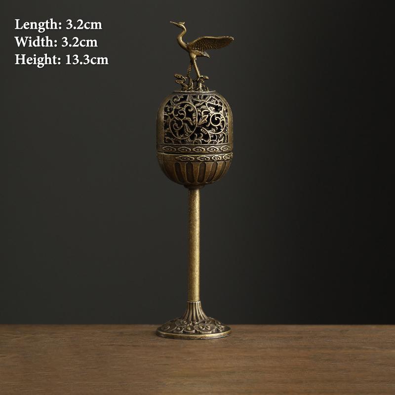 Vintage Alloy Incense Burner Stick Holder Three Legged Hollow Out Mini Sandalwood Censer Incense Burner Home Decoration