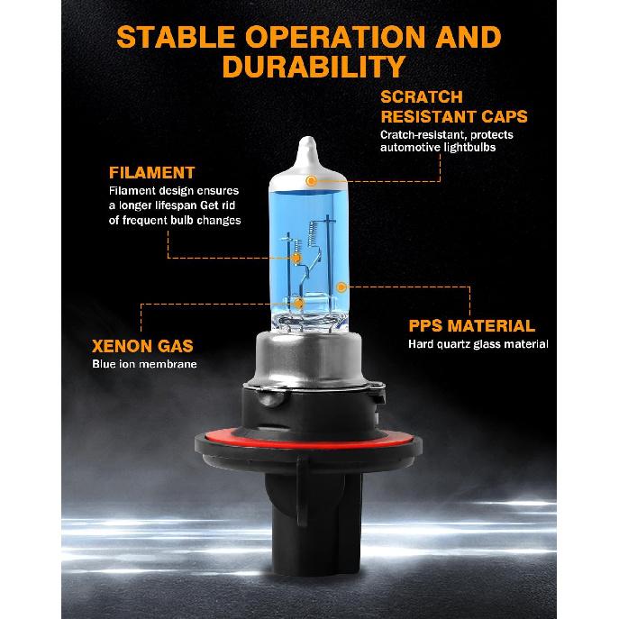 Fit For Ford Escape 2008 2009 2010 2011 2012 High Performance Halogen Headlight Bulbs 9008/H13 High/Low Beam + 5202 Fog Light Car Replacement Bulb