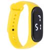 Digital Watch LED White Light Display Plastic Mirror Electronic Movement Silicone Strap Sports