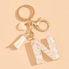 Hot-selling Epoxy Initials Love Tassel Keychain Bag Ornament Buckle Pendant Car Jewelry Clothing Accessories