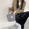 Vintage Corduroy Polka Dot Tote Bag For Women Soft Handle Cute Lunch Bag