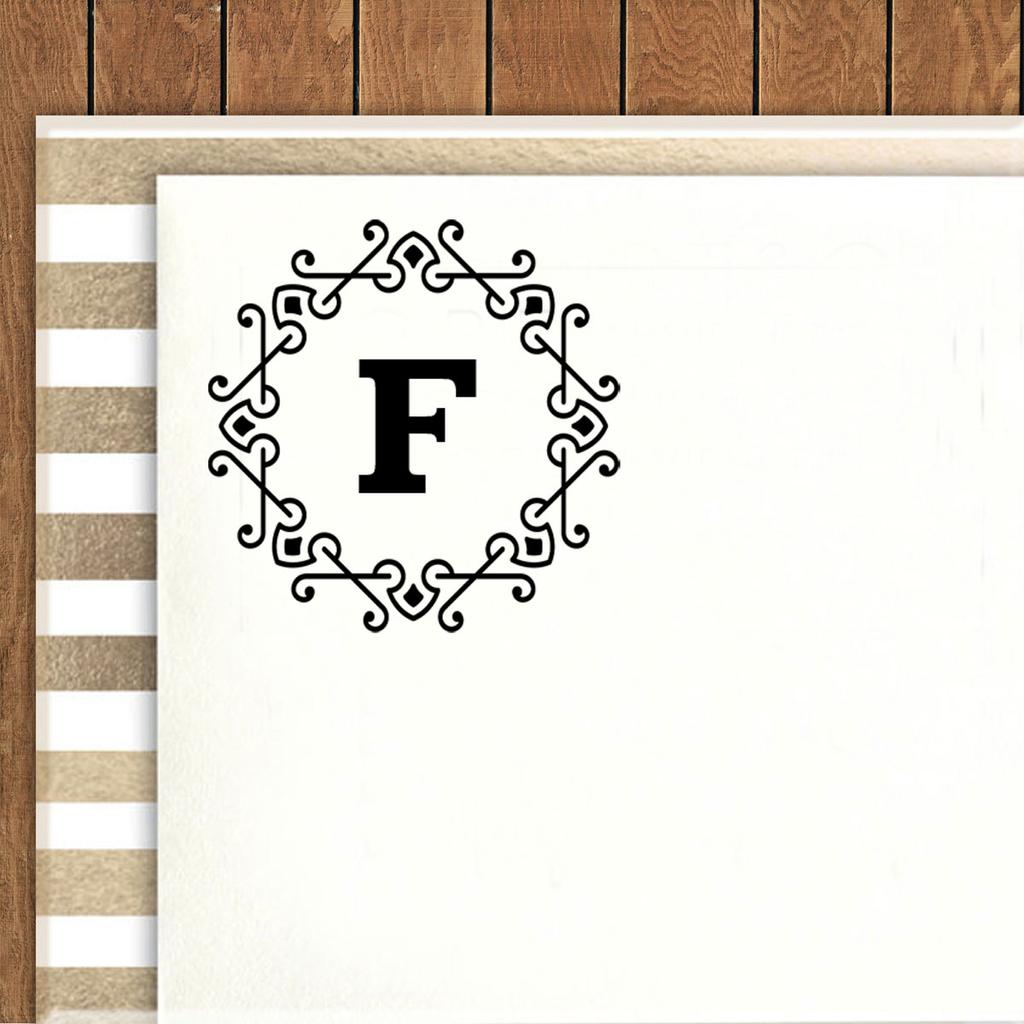 Printtoo Alphabet F Monogram Octagon Celtic Swirl Frame Self Inking Rubber Stamp Office